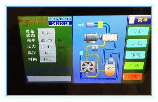 薩震節(jié)能空壓機(jī)運(yùn)行面板